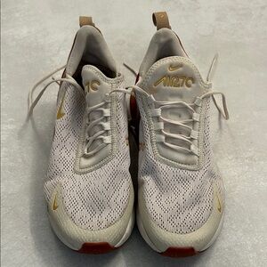 Nike Air 270 Women's Sneakers in Cream and Gold used condition